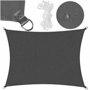 Springos waterproof square sun sail 3x2m 160 g/m2 - Dark grey 133584738