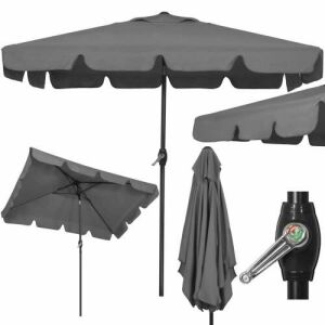 Springos tilting garden umbrella 200x130cm - Dark grey 133630693