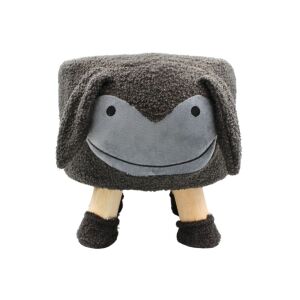 Dekorativer Hocker für das Kinderzimmer, in Form eines Lammes, mit Holzbeinen und weichem Fell, Farbe grau, 36x28x27 cm, Arti Casa