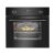 Bomann fekete beépíthető sütő digitális kijelzővel és étellel a belsejében