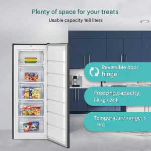 Bomann 168 literes fagyasztószekrény antracit színben, megfordítható ajtóval és állítható hőmérséklettel - Fagyasztóláda és Fagyasztószekrény