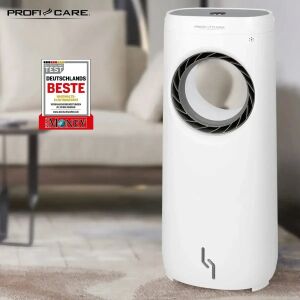 ProfiCare 3-в-1 стоящ вентилатор, охладител за въздух и овлажнител в бяло - Вентилатор