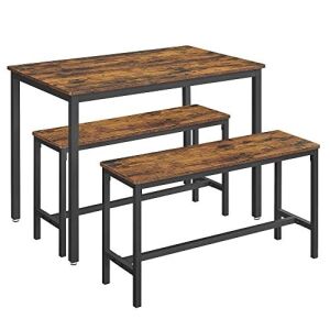 Étkezőasztal 2 paddal, 3 darabos szett, konyhaasztal 110 X 70 X 75 cm, 2 pad 97 X 30 X 50 cm, 2 pad 97 X 30 X 50 cm 133707600