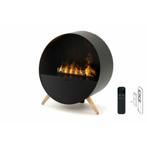 Semineu electric MISTY, cu vapori de apa, 650 x 726 x 370 mm, de interior, negru, freestanding sau de perete, cu telecomanda, picioare demontabile, busteni ceramici, pachet aromaterapie, contine sticla termorezistenta, reglare inaltime flacara: 6 niveluri