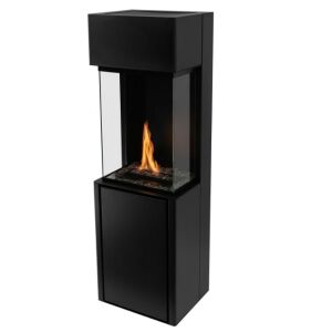 Bioethanol-Kamin ARCTICON Black von Planika, freistehend, 1262 x 321 x 400 mm, schwarz, Wärmeleistung: 3,5 kW, Tankinhalt: 5 Liter, Dekoratives Zubehör: Schwarze Glaskiesel, mit gehärtetem Glas, Fernbedienung, Montageset und Bedienungsanleitung 133824924