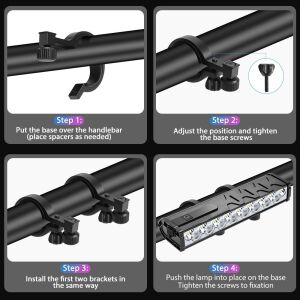 Fahrrad-Frontlicht, 17 integrierte LEDs, wasserdicht, externe Batteriefunktion, USB-Aufladung 136038852 - Fahrradlichter