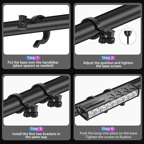 Fahrrad-Frontlicht, 17 integrierte LEDs, wasserdicht, externe Batteriefunktion, USB-Aufladung 136038852