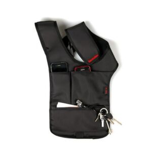 Geanta, de umar, pentru barbati, negru, Pentru pasaport, chei, telefon, stilouri si alte obiecte esentiale, Conceput pentru a fi purtat sub sacou, Compacte pentru a nu se vedea sub haine, 133853577