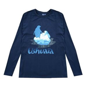 Ushuaia Ice Floe férfi hosszú ujjú póló pingvin grafikával - Ushuaia