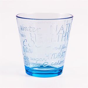 Pasabahce City Pop 250ml kék vizes pohár dombornyomott szöveggel - Pohár