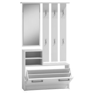 Drohmo GAR előszobafal, 6 akasztóval, 85x180x24 cm, fehér