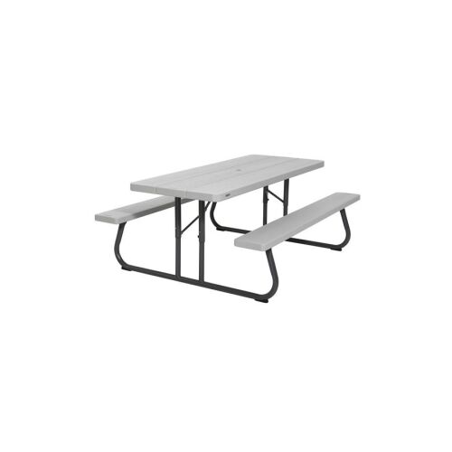 Lifetime Piknik összecsukható piknikasztal és padok szett, szürke asztallap, fekete váz