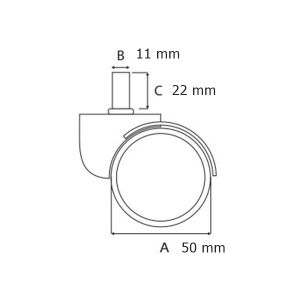 Zestaw rolek uniwersalnych Ø11 mm, PVC i cylinder tłokowy, gazowy, do krzeseł biurowych, czarny, 35 cm 135878245 - Kółka do krzeseł biurowych