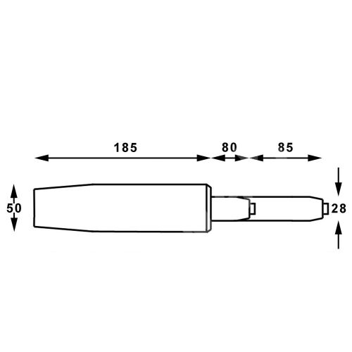 Zestaw rolek uniwersalnych Ø11 mm, PVC i cylinder tłokowy, gazowy, do krzeseł biurowych, srebrny, 35 cm 135875315