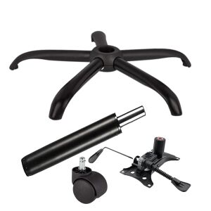 Zestaw metalowych płyt balansowych 25 x 15 cm, podstawa 64 cm, uniwersalny wałek i cylinder tłokowy, gazowy, do krzeseł biurowych, czarny, 35 cm 140608879 - Akcesoria do krzeseł biurowych