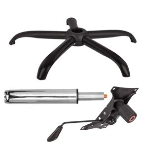 Zestaw metalowych talerzy balansowych 22 cm x 15 cm, podstawa 64 cm i cylinder tłokowy, gazowy, do krzeseł biurowych, srebrny, 35 cm 135878319 - Akcesoria do krzeseł biurowych