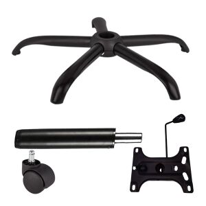 Zestaw metalowych płyt balansowych 26 x 15 cm, podstawa 64 cm, uniwersalna rolka gumowa i cylinder tłokowy, gazowy, do krzeseł biurowych, czarny, 35 cm 135876672 - Akcesoria do krzeseł biurowych