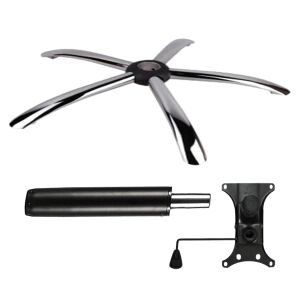 Zestaw metalowych płyt balansowych 20 cm x 15 cm, podstawa 60 cm i cylinder tłokowy, gazowy, do krzeseł biurowych, czarny, 35 cm 135876642 - Akcesoria do krzeseł biurowych