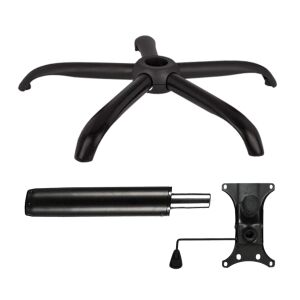 Zestaw metalowych płyt balansowych 20 cm x 15 cm, podstawa 64 cm i cylinder tłokowy, gazowy, do krzeseł biurowych, czarny, 35 cm 135876786 - Akcesoria do krzeseł biurowych