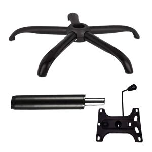 Zestaw metalowych płyt balansowych 26 x 15 cm, podstawa 64 cm i cylinder tłokowy, gazowy, do krzeseł biurowych, czarny, 35 cm 136294675 - Akcesoria do krzeseł biurowych