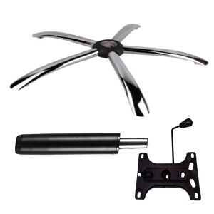 Zestaw metalowych płyt balansowych 26 x 15 cm, podstawa 60 cm i cylinder tłokowy, gazowy, do krzeseł biurowych, czarny, 35 cm 135876795 - Akcesoria do krzeseł biurowych