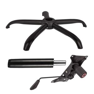 Zestaw metalowych płyt balansowych 22 cm x 15 cm, podstawa 64 cm i cylinder tłokowy, gazowy, do krzeseł biurowych, czarny, 35 cm 135876550 - Akcesoria do krzeseł biurowych