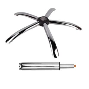 Zestaw podstawy krzesła kierowniczego, 60 cm i cylinder gazowy, do krzeseł biurowych, srebrny, 35 cm 136457021 - Akcesoria do krzeseł biurowych
