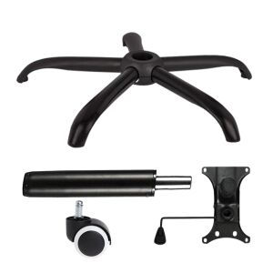 Zestaw metalowych płyt balansowych 20 cm x 15 cm, podstawa 64 cm, uniwersalna rolka gumowa i cylinder tłokowy, gazowy, do krzeseł biurowych, czarny, 35 cm 135875364 - Akcesoria do krzeseł biurowych