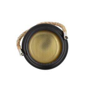 Dekoracyjna metalowa latarnia z perforowanym wzorem kwiatowym i uchwytem linowym, 17 cm, Arti Casa