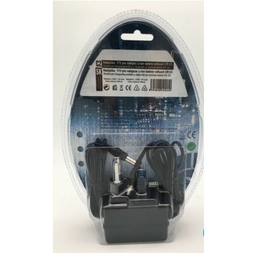 V75 CR123 elemtöltő 220V/12V csomagolásban - Elemtöltő
