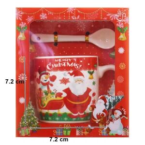 Flippy kerámia bögre szett kanállal, 200 ml, Mikulás szán tematikával, multicolor 134028834 - Flippy