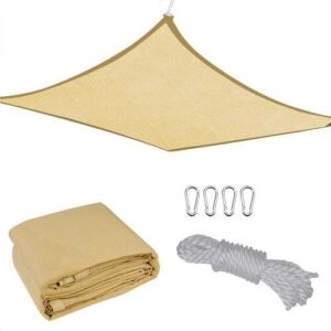 Flippy gelbes quadratisches Sonnensegel 4x6m mit Befestigungsmaterial - Flippy