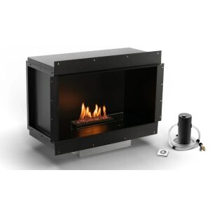 Fireplace Bioethanol-Kamin, 749 x 562 x 335 mm, mit abnehmbaren Seitenteilen, 20 Liter Bioethanol inklusive, Ecke, mittig, 2,5 kW, Brennstofftank: 1,3 Liter, mit Fernbedienung, Keramikscheite, Glas, Montageset im Paket enthalten! 134035369
