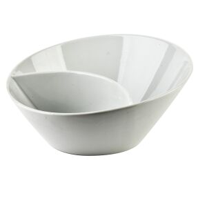 Mondex BASIC aszimmetrikus fehér porcelán tál 20,5x20,5 cm