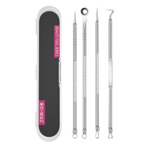 Szerszámkészlet mitesszerek és pattanások ellen, rozsdamentes acél, csúszásmentes fogantyúkkal