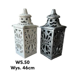 Arany színű 50 cm magas lampion 18,5 cm x 18,5 cm