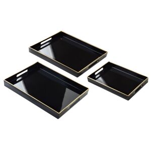 BLANCHE BLACK 3 darabos dekoratív tálcakészlet – elegancia a modern otthonba 134105154 - Mondex