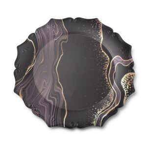 BLANCHE fekete műanyag tányéralátét 33 cm, dekorációs tányér alá