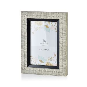 Elegáns 10x15 cm-es fényképkeret, modern dizájn szürke színben