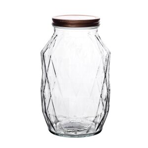 BASIC KITCHEN Diamentcsiszolt Üveg Tál 3400ml, 10.5x17x26.2cm