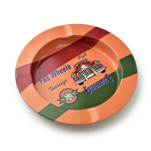 ASHLEY retro stílusú fém hamutartó, 13,5 cm, multikolor