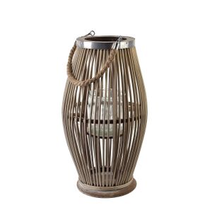 LUCIE GREY Wicker Lámpás - Elegáns Dekoráció 22x40cm