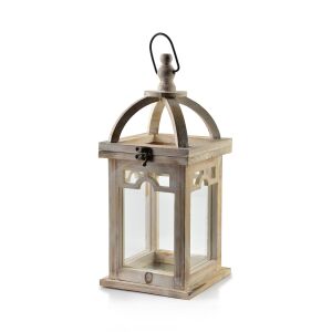 LOKKE 16x16x26 cm stílusos fa lámpás, természetes színben