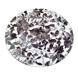 BLANCHE FLOWERS dekoratív podtálca - 33 cm, fekete, MONDEX