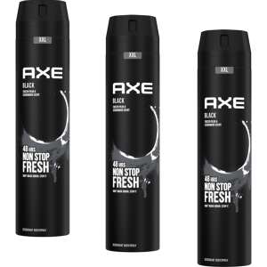 3 Balenia Axe Black Dezodorant Sprej na Telo pre Mužov, 48 Hodín Non Stop Fresh, XXL - Dezodor