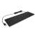 KeySonic KSK-8030IN black wired USB keyboard, 105 keys, waterproof, ergonomic design, angled view