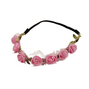 Virágos hajdísz - rózsaszín habszivacs rózsák gumis hajpánt 134148797 - Fejpánt, fejkendő