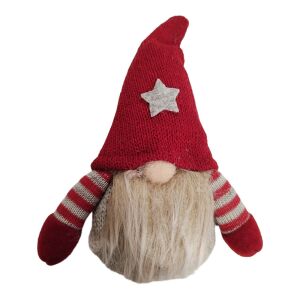 Karácsonyi skandináv manó piros sapkával és akasztóval 18 cm