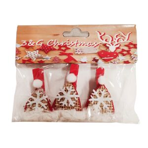 Karácsonyi piros csipesz 3 db, Sapka 134150002 - Karácsony