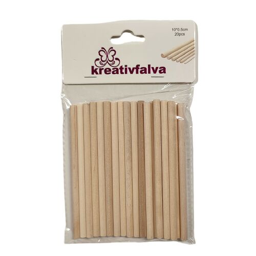 Vastag fa pálcika natúr színben 10cm Ø 0,5 cm 20db/csomag 134150060